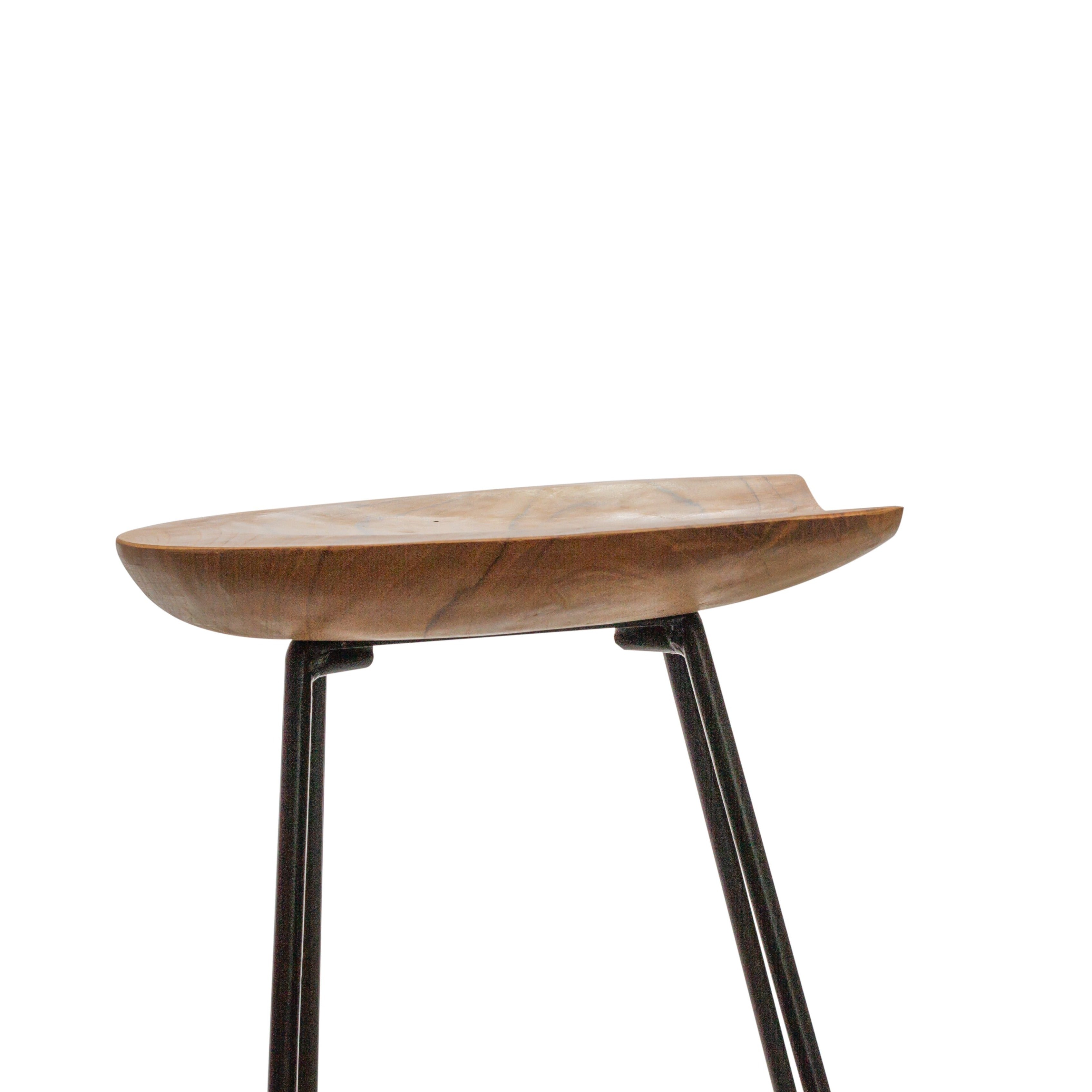 Teak Set of Two Kitchen Bar Stools